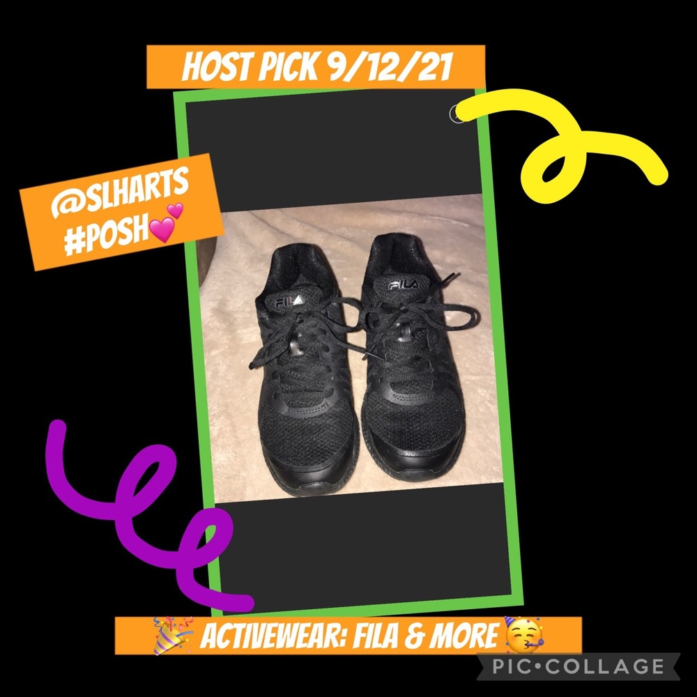 Fila all black coolmax memory foam size 7.5 💕